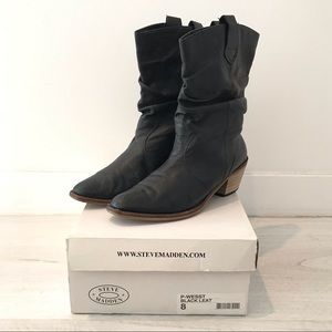 Steve Madden Black Western Boots
